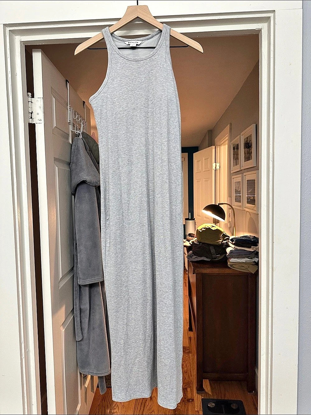 Athleta Signature Rib Maxi Dress Gray Small